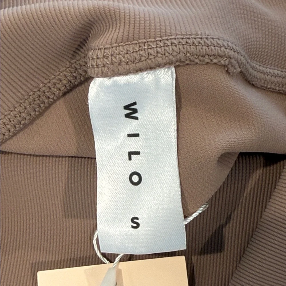 WILO The Label 2 Piece Sports Bra and Leggings Brown High Waist Stripe Ribbed S - Picture 2 of 16